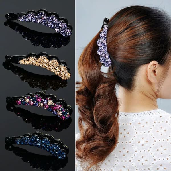Rhinestones Bananklips Krystall Hårklyper A A A