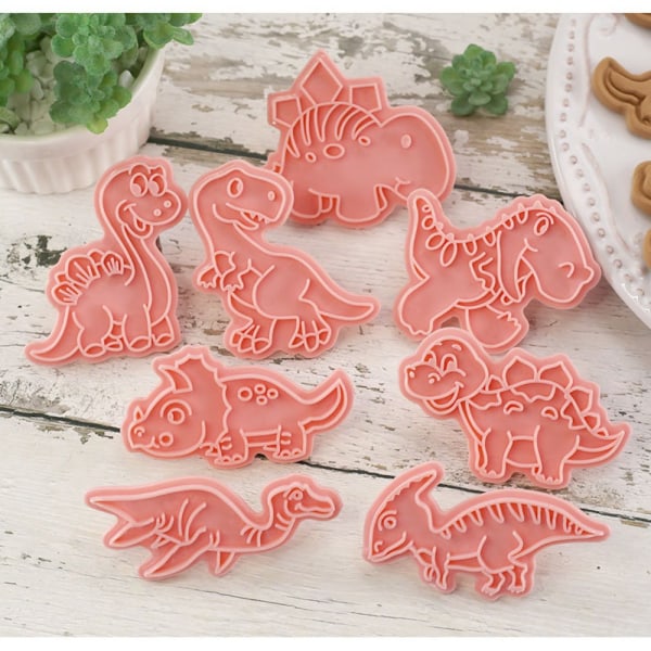 8 stk/sett Cookie Cutters Trykkbar kjeksform Stempel DIY Baking