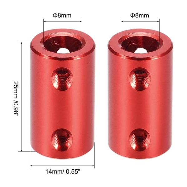 Stivt koblingssett Skrueakselkoblingskobling 8MM TIL 8MM 8MM 8mm to 8mm