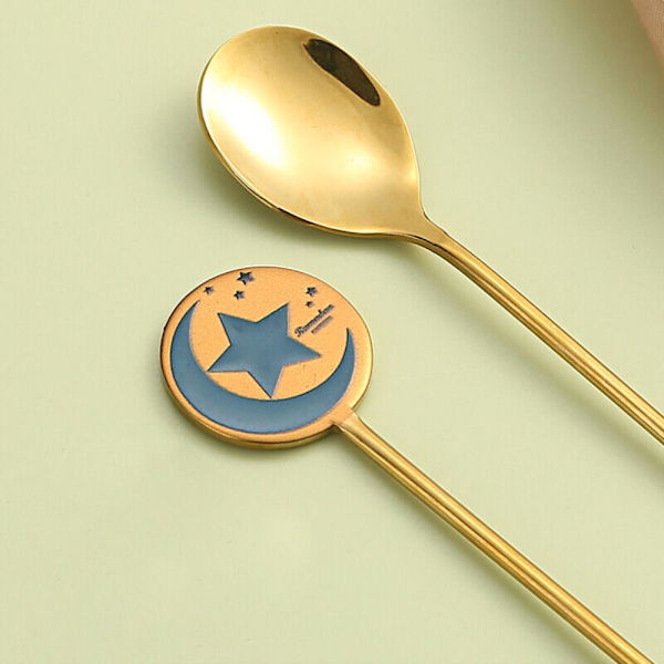 Stjerne Måne Ske Gaffel Sæt Dessert Kage Ske FORK-4 FORK-4 fork-4
