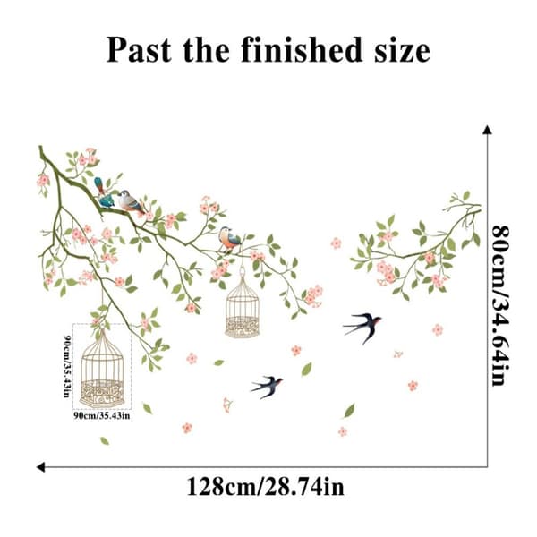 2 st Miljövänliga Blomsterväggdekaler Heminredning B 2 PCS