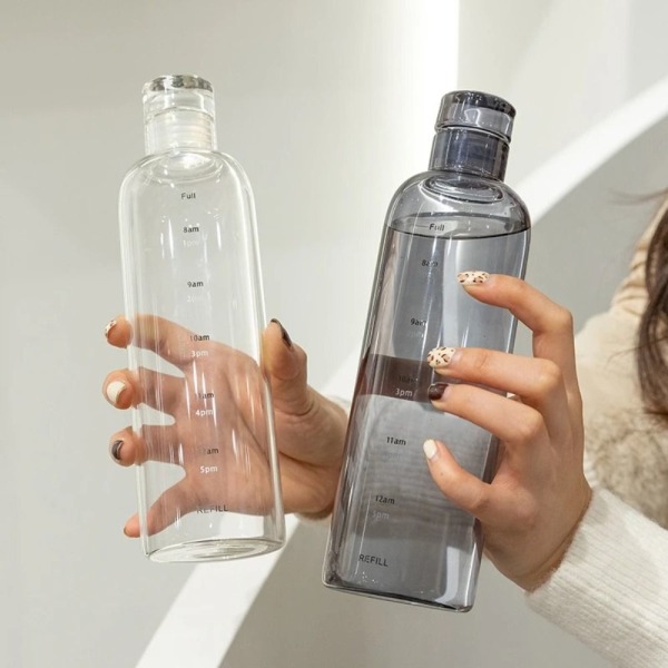 Vattenflaska Tidskala Drickskopp TRANSPARENT 500ML 500ML transparent 500ml-500ml
