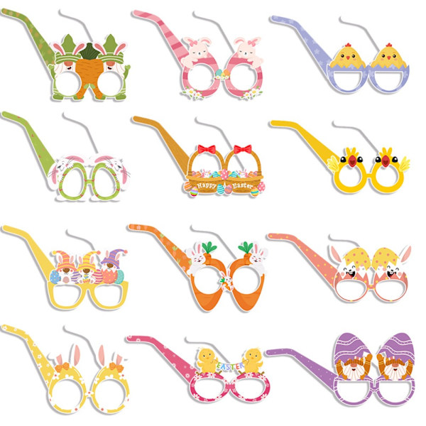 12stk Festbriller Festivalantrekk Papirbriller 12Pcs