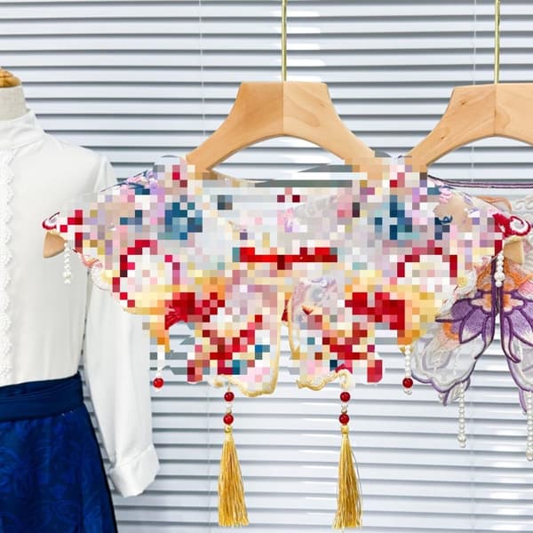Brodert Perlekrage sky skulder 1 1 1