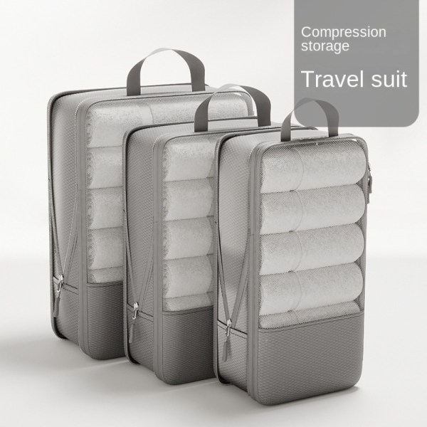 3 stk/sæt Rejsetaske Sammenfoldelig opbevaringstaske KHAKI khaki