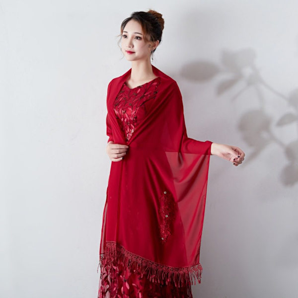 Lace Shawl Wedding Cape TUMMAN PINK Dark pink
