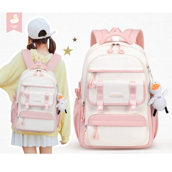 Skolryggsäck för barn Vattentät ryggsäck ROSA pink