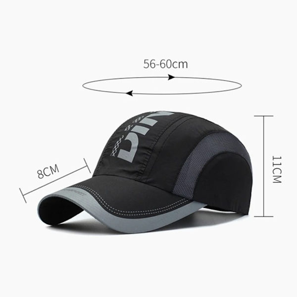 Snabbtorkande sporthatt Printed cap GRÅ grey