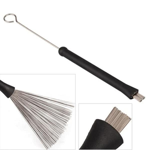 Jazz Trommebørste Trommestik Børste SORT PLASTIK Black Plastic-Plastic