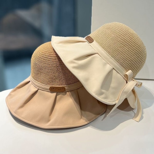 Dame Bøttehatt Stor Bred Brem Strandsolhatter BEIGE beige