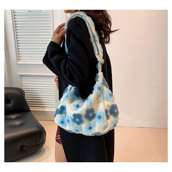 Dame Taske Dame Fluffy Tote Bag BLÅ blue