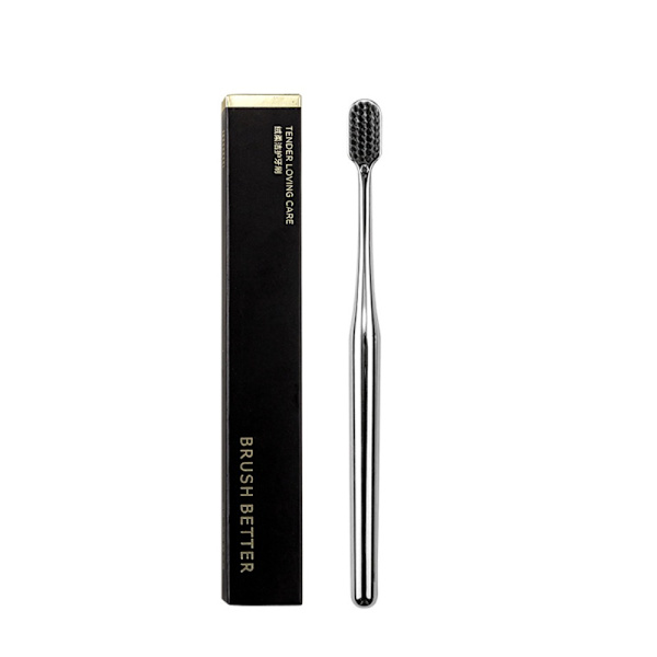 Mjuk tandborste Vuxen tandborste SILVER SVART BORST SVART silver black bristles-black bristles