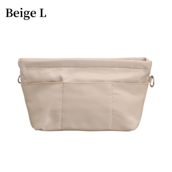 1 stk Indsæt kosmetiktaske Linnertaske BEIGE L BEIGE L Beige L