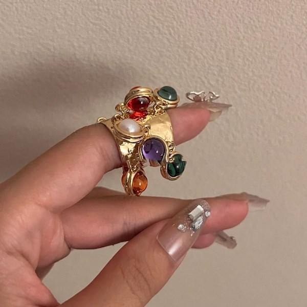 Fringe Open Ring Moniriippuvainen sormus MULTICOLOR multicolor