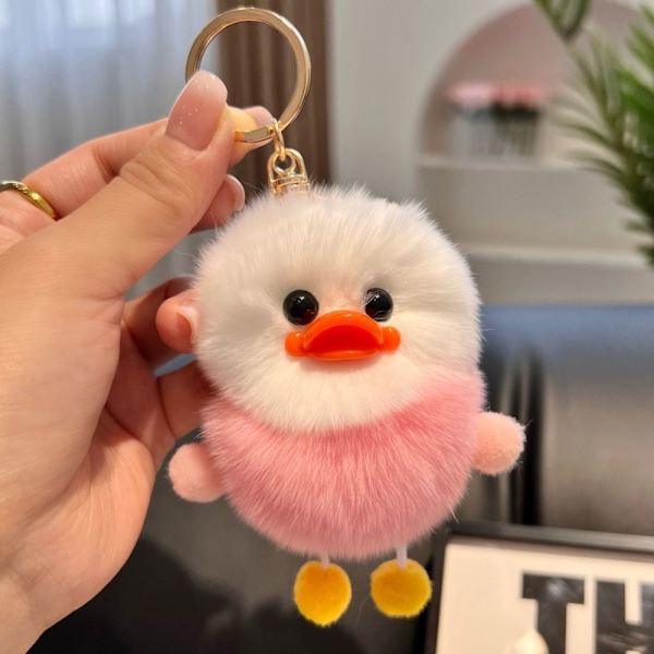 Pehmo Duckling-avaimenperä avainriipus VAALEANAINEN light pink