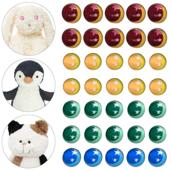 10 st/5 par Eyes Crafts Eyes Puppet Crystal Eyes 6MM-STAR TO 6mm-Star to Right1