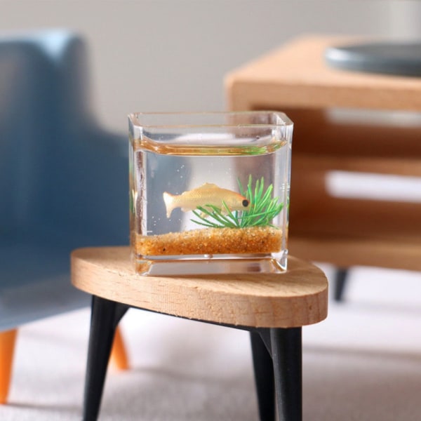 Miniatyr Fish Tank Aquarium Dollhouse SQUARE SQUARE Square