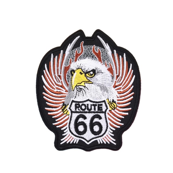 2 stk Route 66 Motorcykel Patch På Eagle Shape Sy på Patch