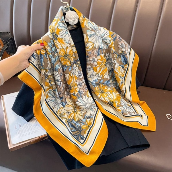 Strandsjal 90x90cm Sidenscarf 4 4 4