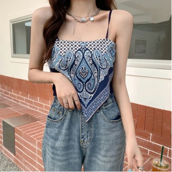 Camisole Trekantstørklæde BLÅ Blue
