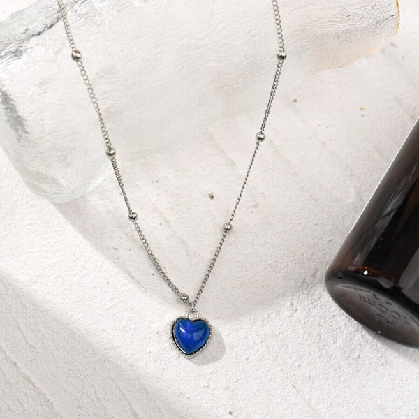 Heart Mood anheng Halskjede Halskjede Peach Heart Chain