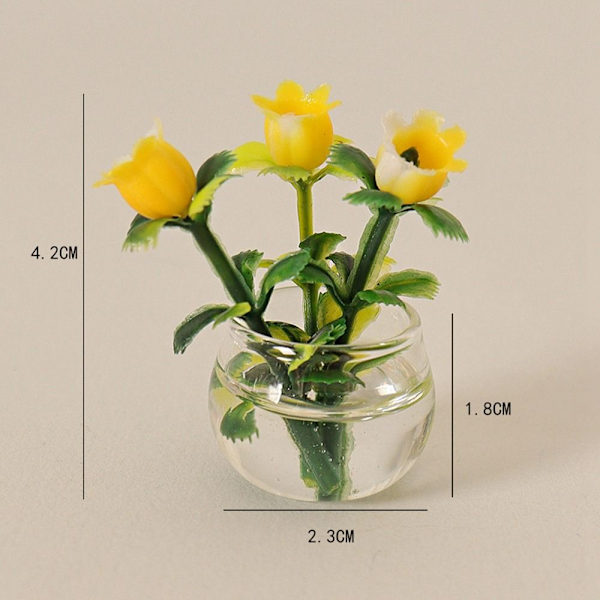 Nukkekodin miniatyyri muovinen simulaatiomaljakko 2 2 2