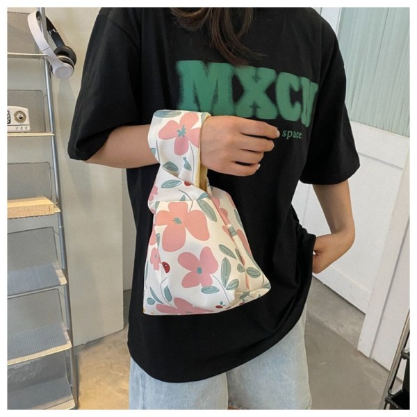 Knot Wrist Bag Tote Bag HVIT White