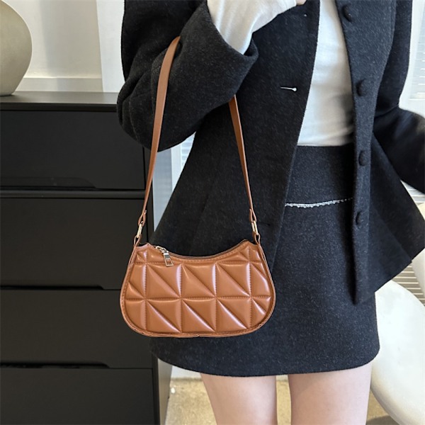 Mode læder skuldertaske Simple underarm taske KHAKI Khaki
