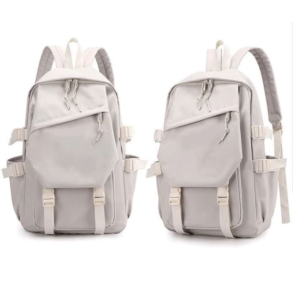 Skolerygsæk BEIGE Beige