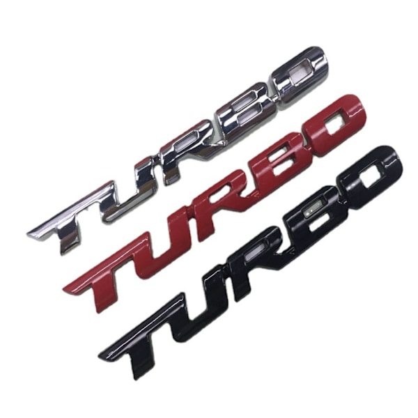 3 stk Turbo Bil Emblem 3D Letter Metal Turbo Badge Auto Logo