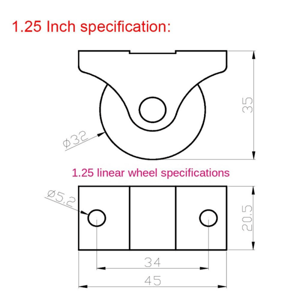 Rakt hjul Självhäftande hjul BRUNT 1,5 tum Brown 1.5inch