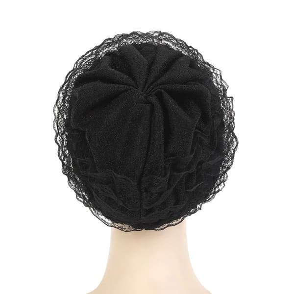 Turban Muslimsk Blomst SORT black