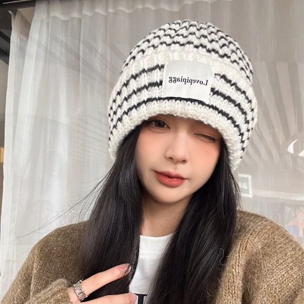 Strikket hue uldhue HVID White