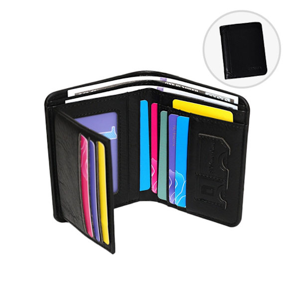 Lyhyt lompakko Kolikkokukkaro MUSTA 3 KERROSTA 3 KERROSTA black 3 layers-3 layers