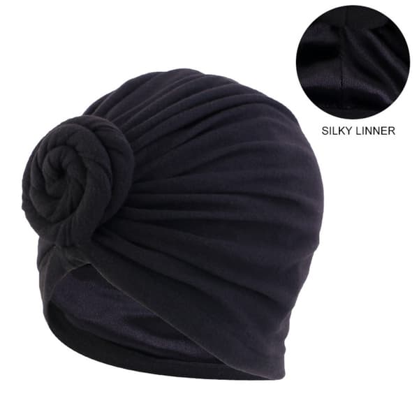 Dame Turban Hår Cover SORT Black