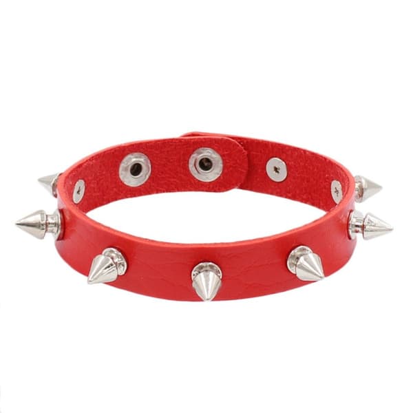 Nittearmbånd Sort Håndledsrem ROSARØD ENKELTLAGS Rose red Single-layer-Single-layer