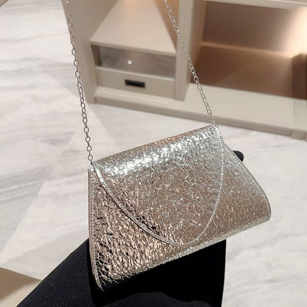 Aftenvesker Paljett Clutch SØLV silver