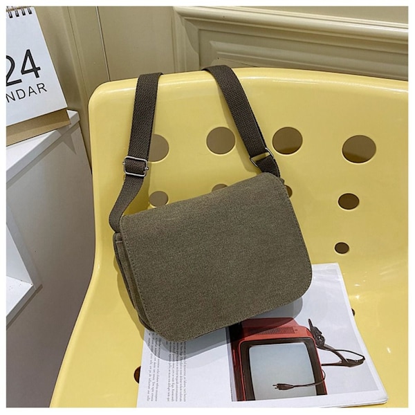 Simple Messenger Bag Postman Crossbody Bag MUSTA black