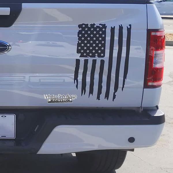 2 st White Privilege Edition Emblem 3D Metall Logotyp Bilmärke