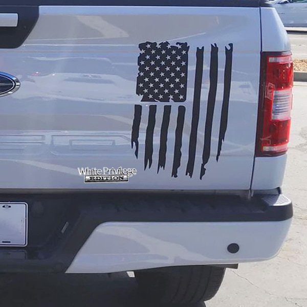 2 st White Privilege Edition emblem 3D metalllogotyp bilmärke