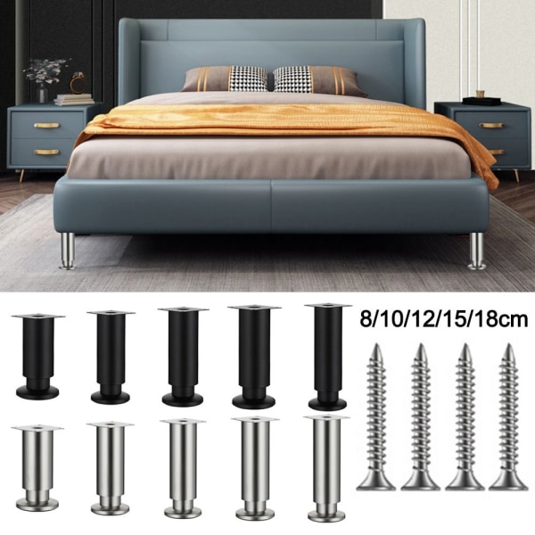 Støtteben Møbelben SORT 8CM Black 8CM