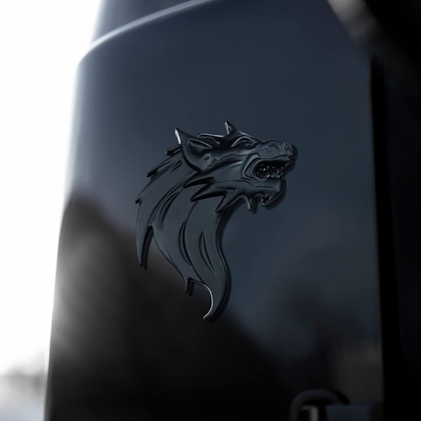 2stk 3D Wolf Head Metal Emblem 3D Emblem Biltilbehør