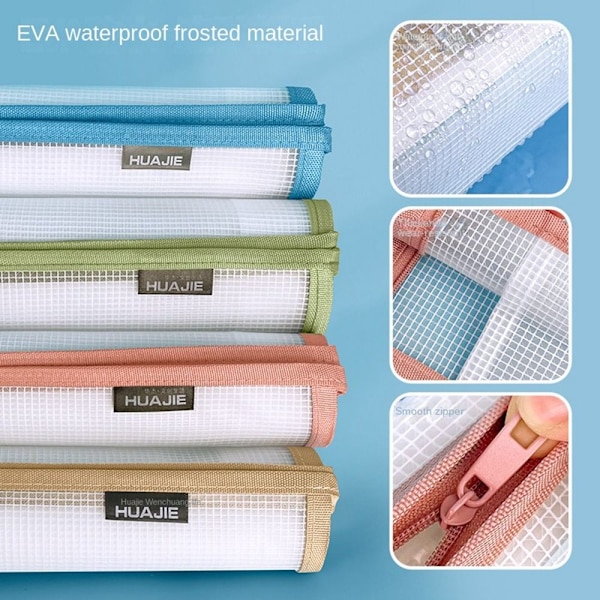 Mesh blixtlåspåse påse Transparent filpåse FÄRG 3 FÄRG 3 Color 3