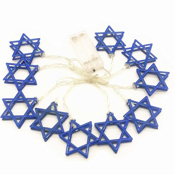 1,65M 10LED Hanukkah Ornament Star of David String Lights Blue