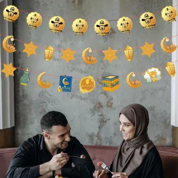 EID Mubarak Flaggdragningsdekoration för Ramadan 2 2