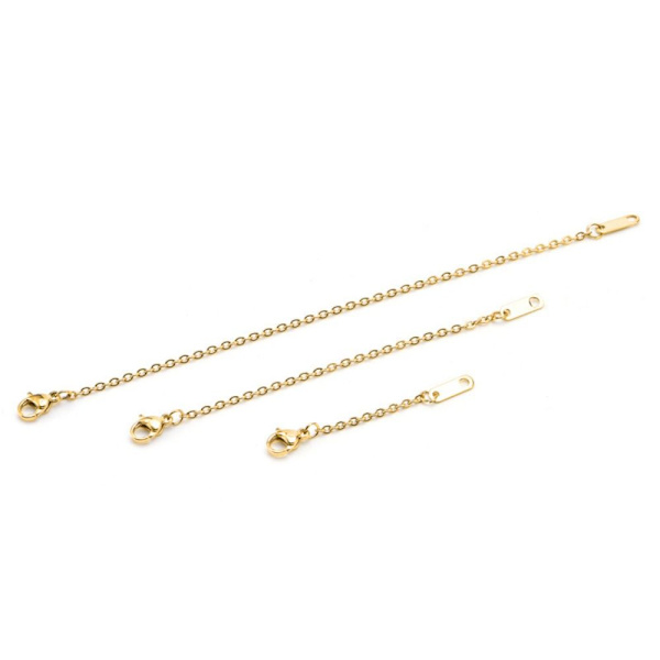 Jatketurvaketju ruostumatonta terästä jatkoketju GOLD 10cm Gold 10cm