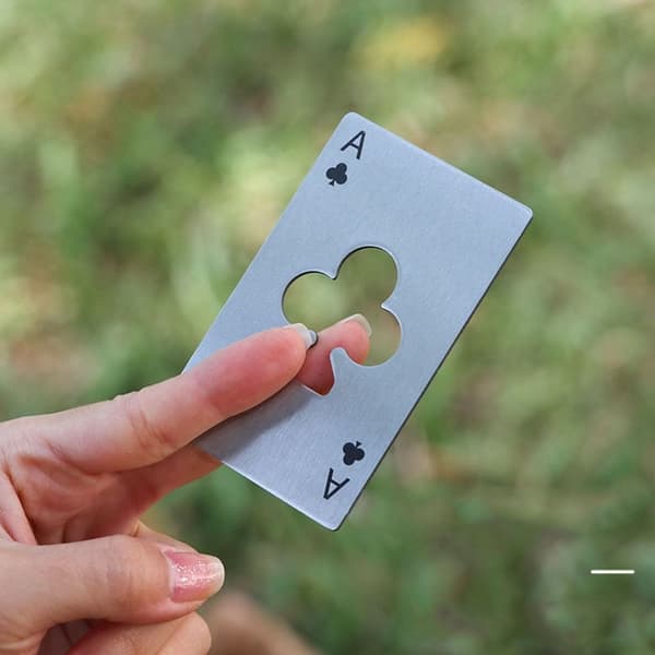 Kreativ Pokerformad Flasköppnare SILVER Silver