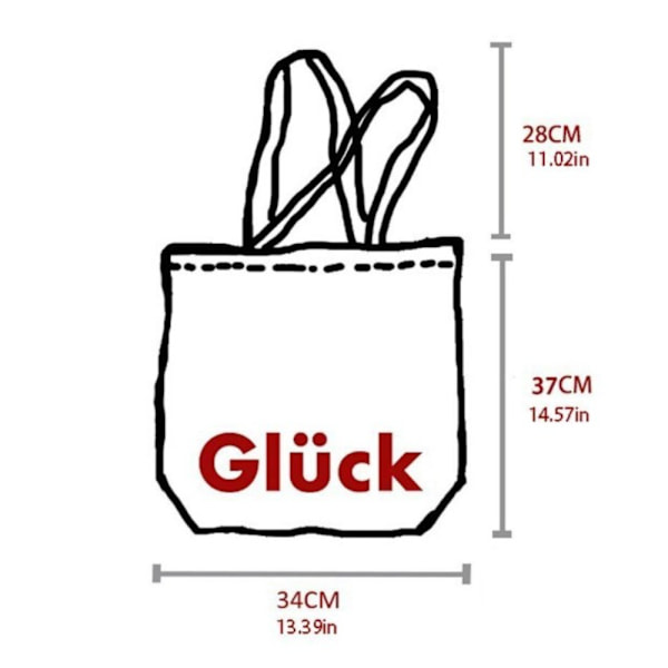 Trykt brev mulepose Stor kapacitet lærred Shopping Bag Tote