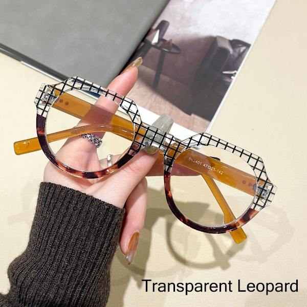 Sinistä valoa estävät lasit Kirkkaat silmälasit LÄPINÄKYVÄT Transparent Leopard