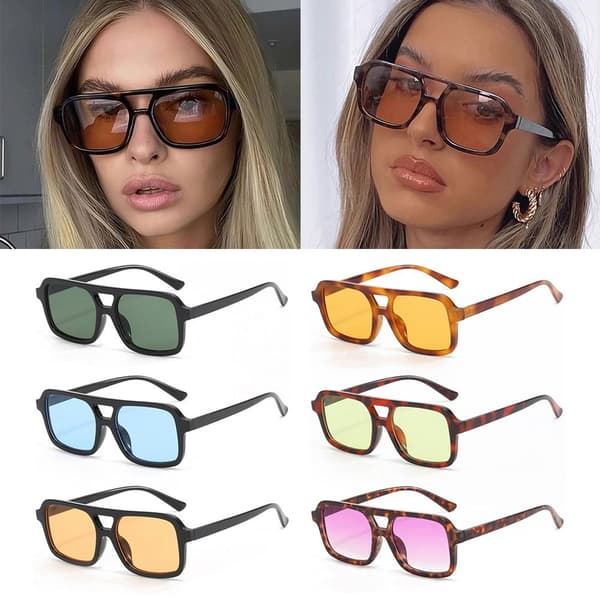 Retro Leopard Solbriller Herre Firkantede Solbriller C02 C02 C02